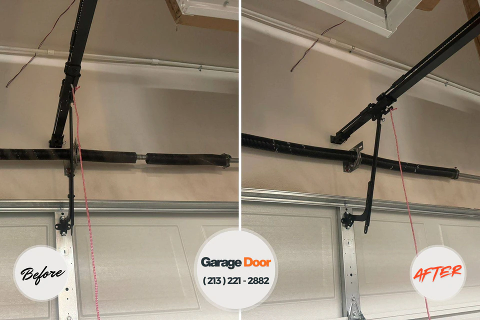 Before and after: garage door repair Bel Air South, MD
